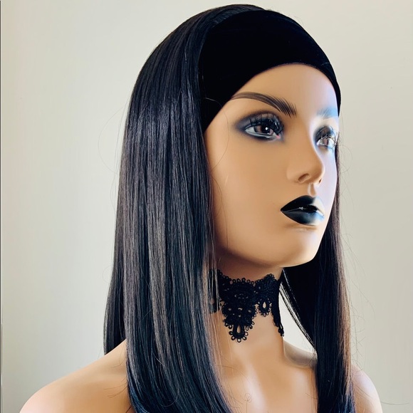 Dress Up or Down 16” Dark Brown Premium Fiber Headband Wig - Picture 3 of 6